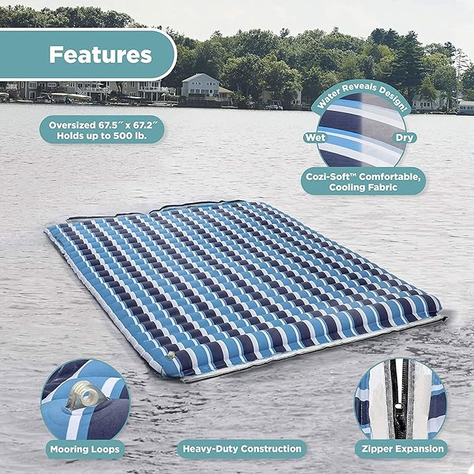 Aqua 3-in-1 Fold & Go Tanning Pool Float, Mat and Tanning Pool Lounger – Padded Mat for Land or Water with Carry Strap